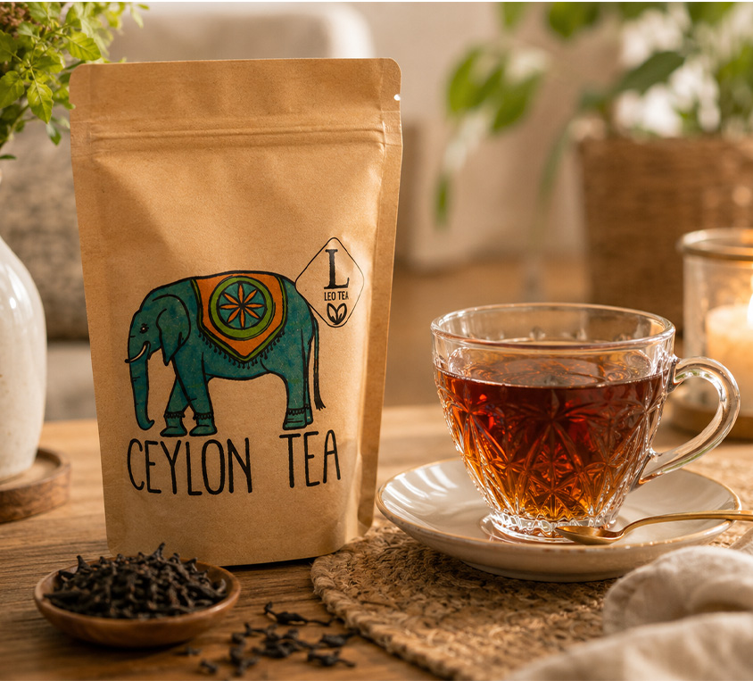 Ceylon OP Leo Tea w opakowaniu doypack